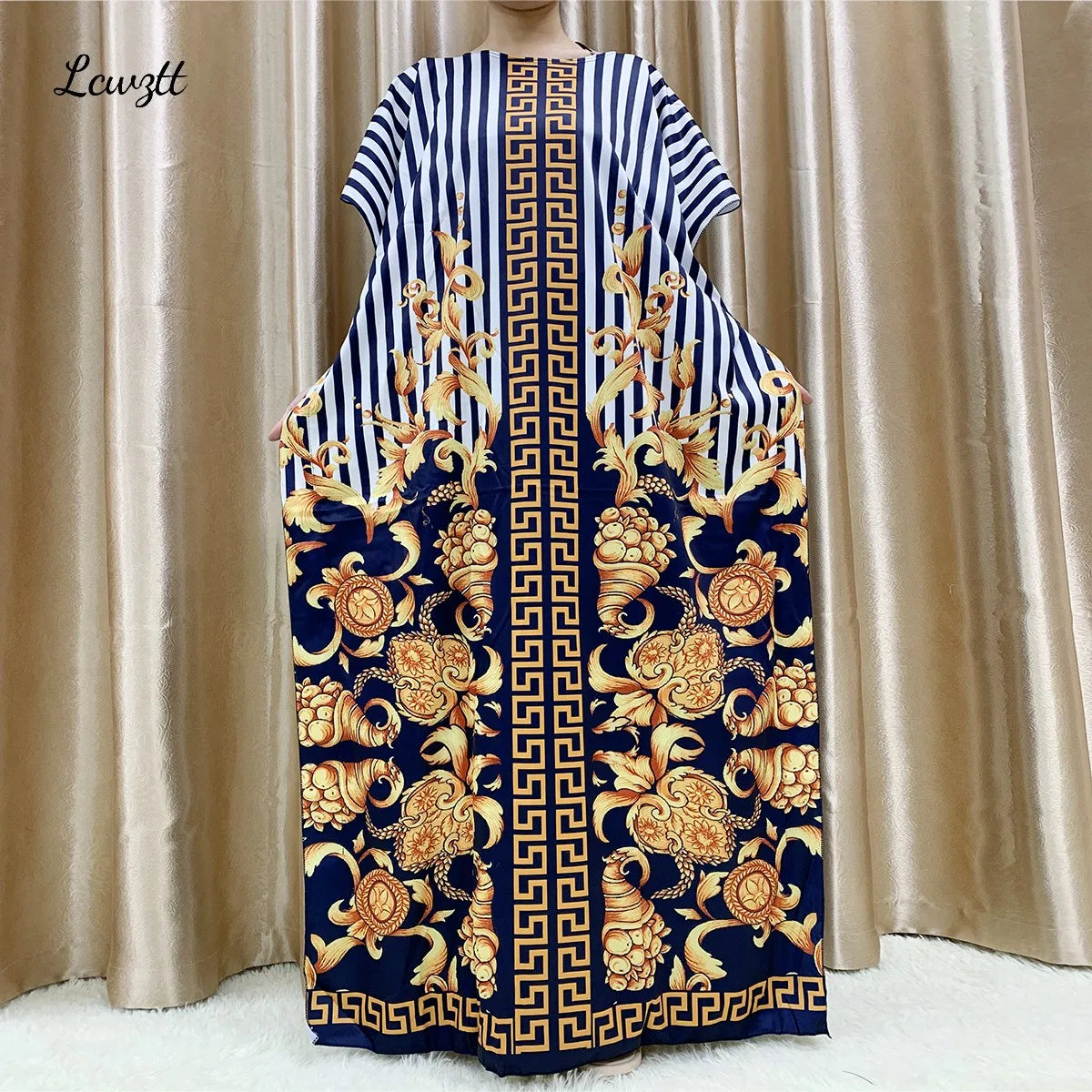 Mode nouveau Style fleur manches africain Dashiki imprimé fleuri taille ceinture coton Caftan dame été Maxi robes décontractées robes