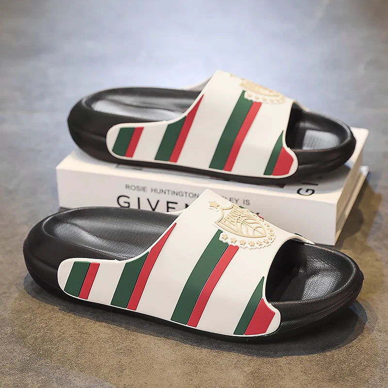 YRZL pantoufles pour hommes léger antidérapant EVA diapositives grande taille chaussures de plage d'été confortable mode sandales à semelle épaisse pour hommes