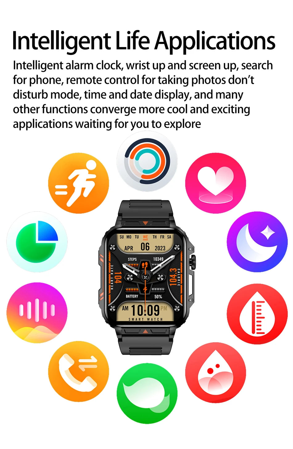 2024 nouveau 1.95 extérieur militaire homme montre intelligente hommes Bluetooth appel Smartwatch hommes pour Android IOS IP68 étanche Ftiness montres