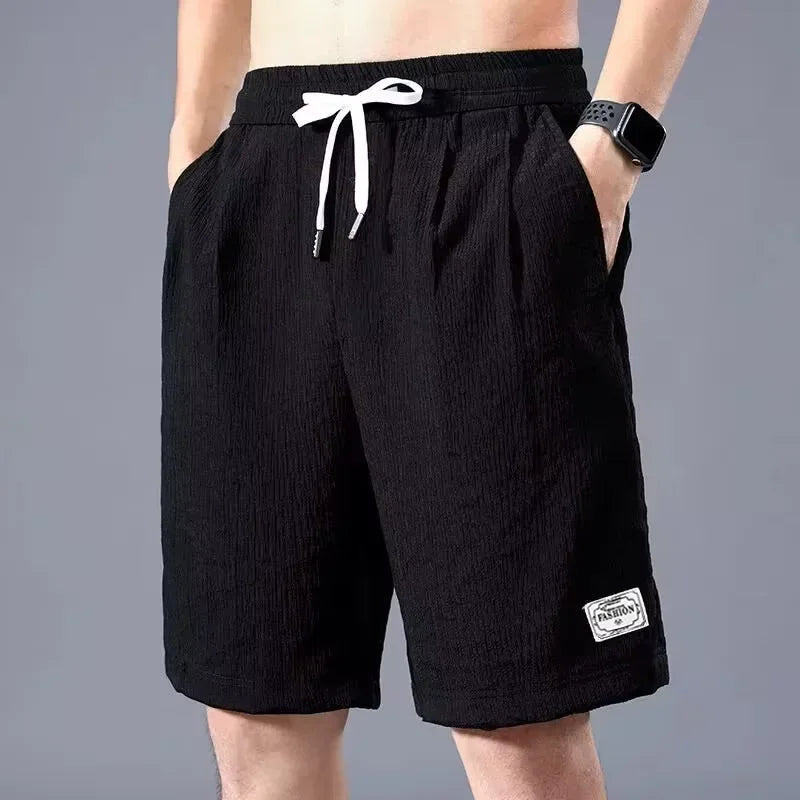 Lce – short de sport en soie pour hommes, pantalon court, ample, jambe droite, Cool, respirant, nouvelle tendance, décontracté, XL-XXXL