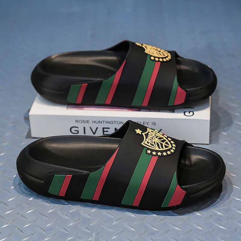 YRZL pantoufles pour hommes léger antidérapant EVA diapositives grande taille chaussures de plage d'été confortable mode sandales à semelle épaisse pour hommes