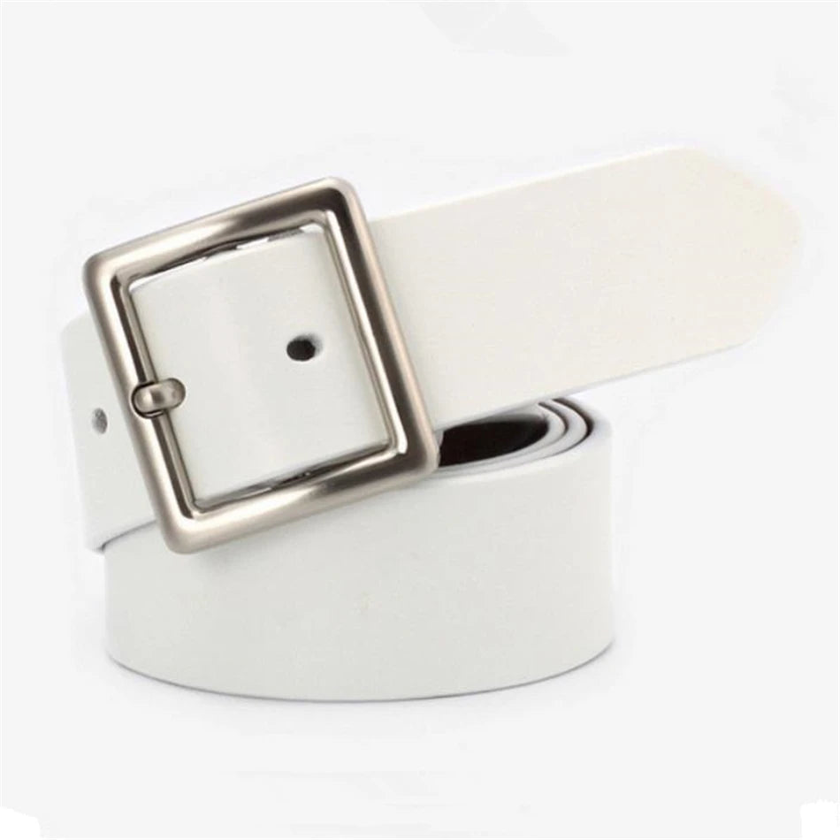 RAINIE SEAN – ceinture blanche en cuir véritable pour femme, avec boucle ardillon, en peau de vache, rouge, noir, Camel