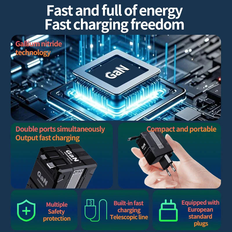 Xiaomi GAN 20W chargeur Ultra rapide Type C éclairage PD 3.0 charge de téléphone portable prise US/EU/UK pour iPhone Samsung Huawei Xiaomi