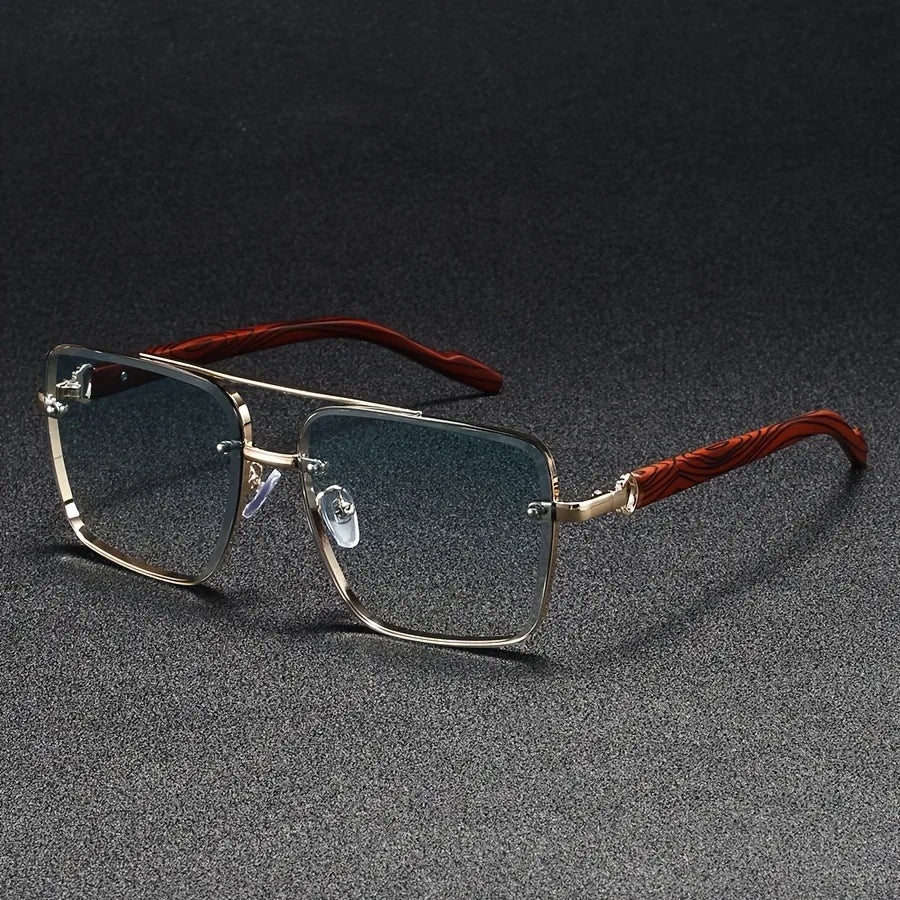 2025 lunettes De soleil carrées De luxe pour hommes nouveau en bois Vintage Designer lunettes De mode lunettes De soleil femmes vacances Gafas De Sol Hombre