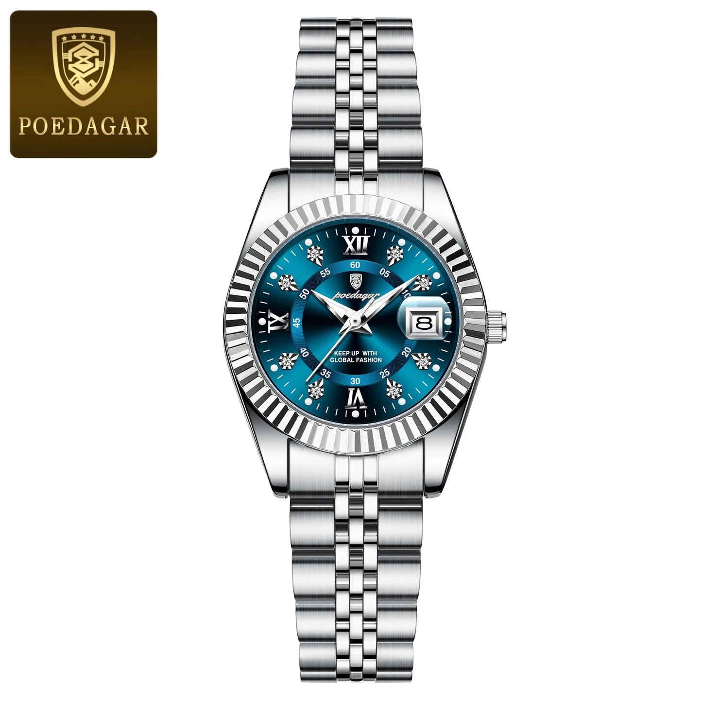 POEDAGAR montres de luxe pour femmes étanche lumineux Date dames montre-bracelet en acier inoxydable montre à Quartz élégante pour les femmes Reloj