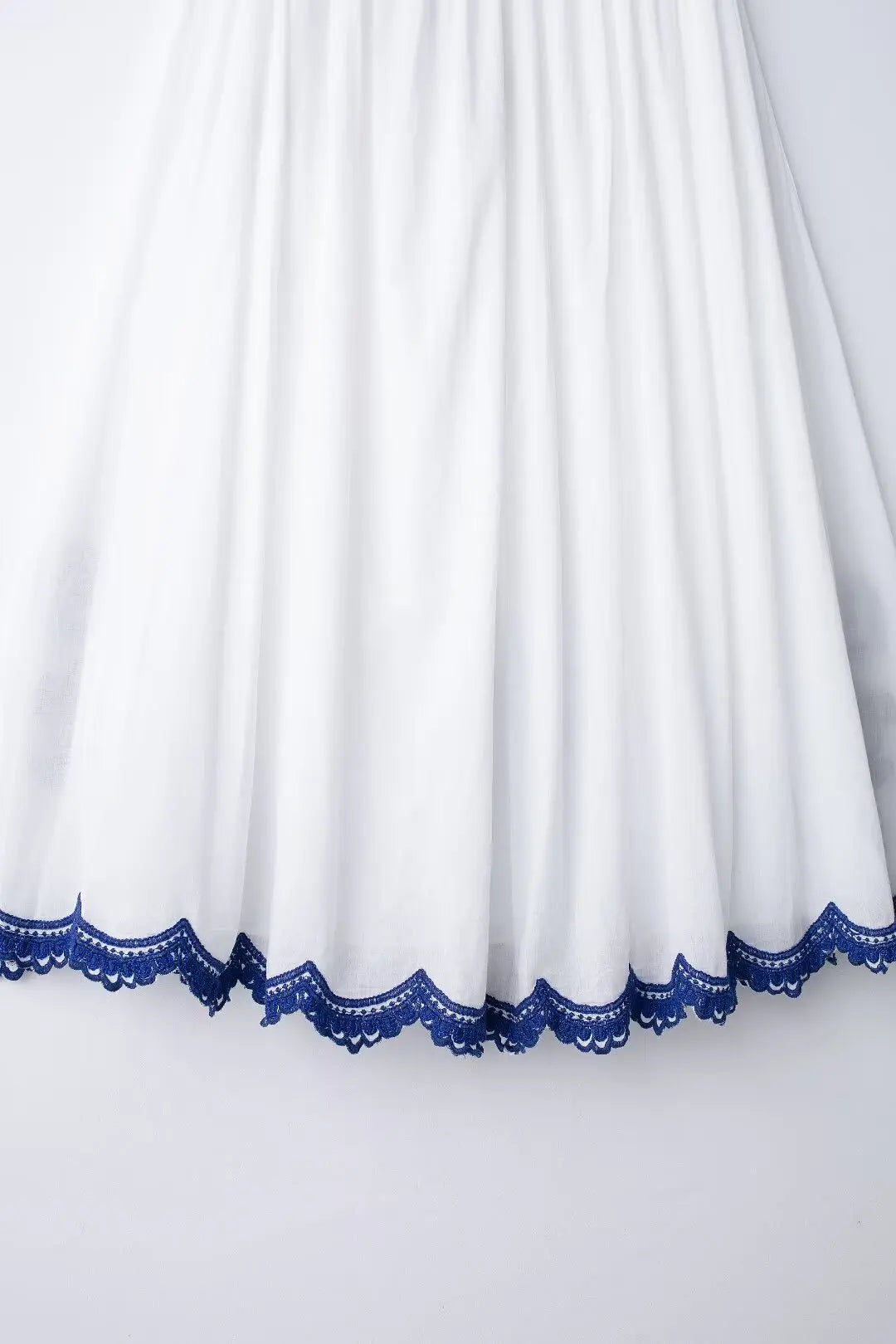 TRAFZA – ensemble 2 pièces pour femmes, chemise ample à simple boutonnage brodée bleue + jupe de rue plissée ample taille haute Chic