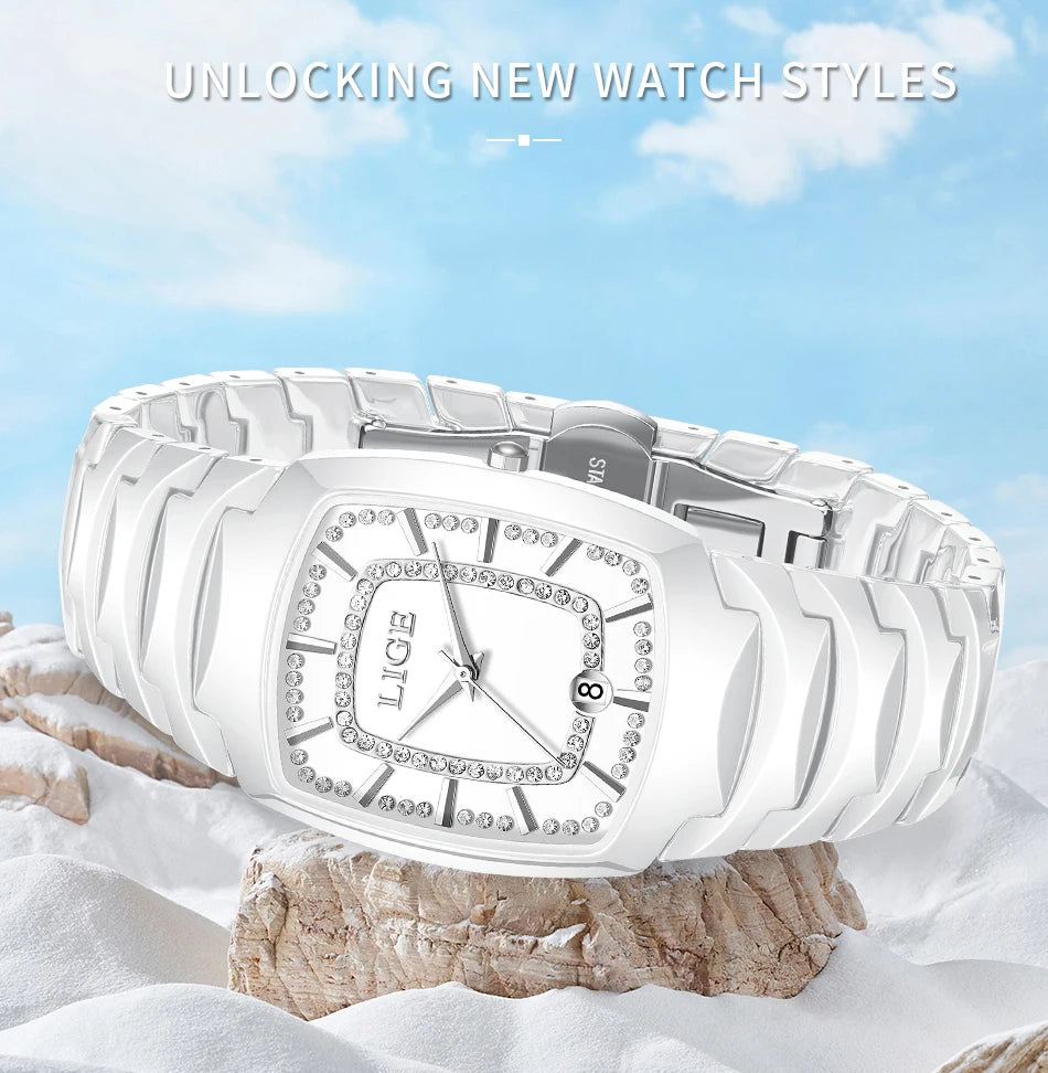 LIGE 2025 TOP montre pour femme élégante étanche mode dames horloge créative bracelet en céramique montre pour femmes cadeau Relogio Feminino