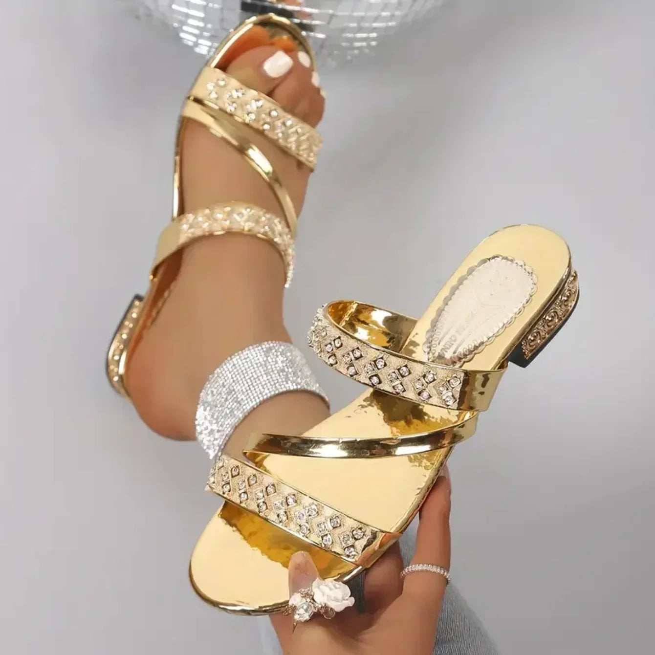 Summer Women Slippers Square Head Snake Pattern Shoes New Flat Bottom Slippers Women Transparent Belt Sandals Slides Women