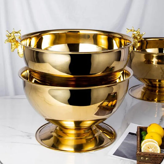 304 acier inoxydable tête de cerf oreille bol à Champagne seau à bière fût Double paroi de qualité alimentaire vin rouge bière refroidisseur seau à glace Bar