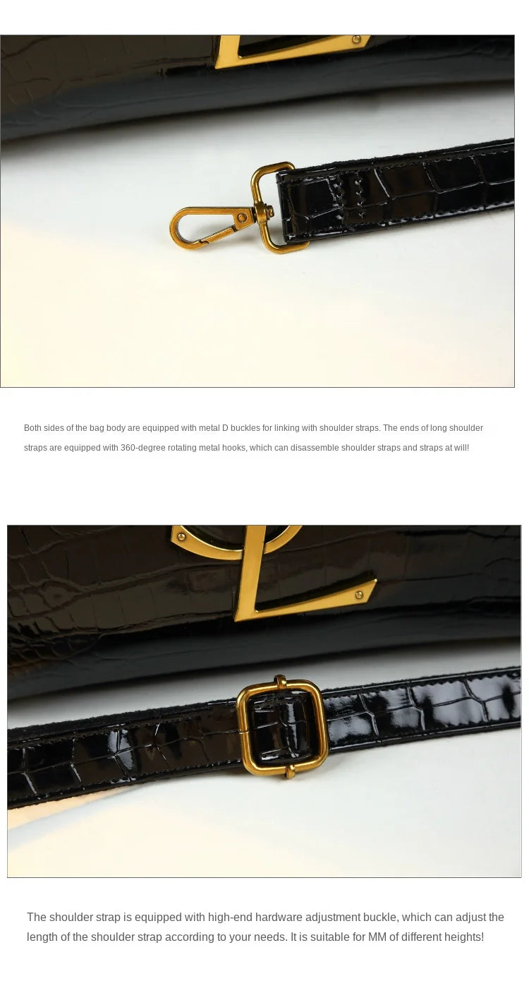 Sac à main de luxe léger de haute qualité, fourre-tout à la mode pour femmes, imprimé crocodile, sac à bandoulière simple, nouvelle collection automne et hiver 2024