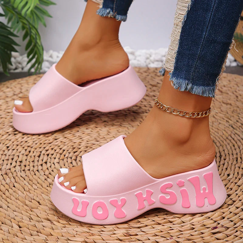 Optique-Pantoufles nuage astronomique pour femmes, sandales d'été à l'offre elles compensées imprimées, chaussures de plage coordonnantes à semelle souple, mode 2025