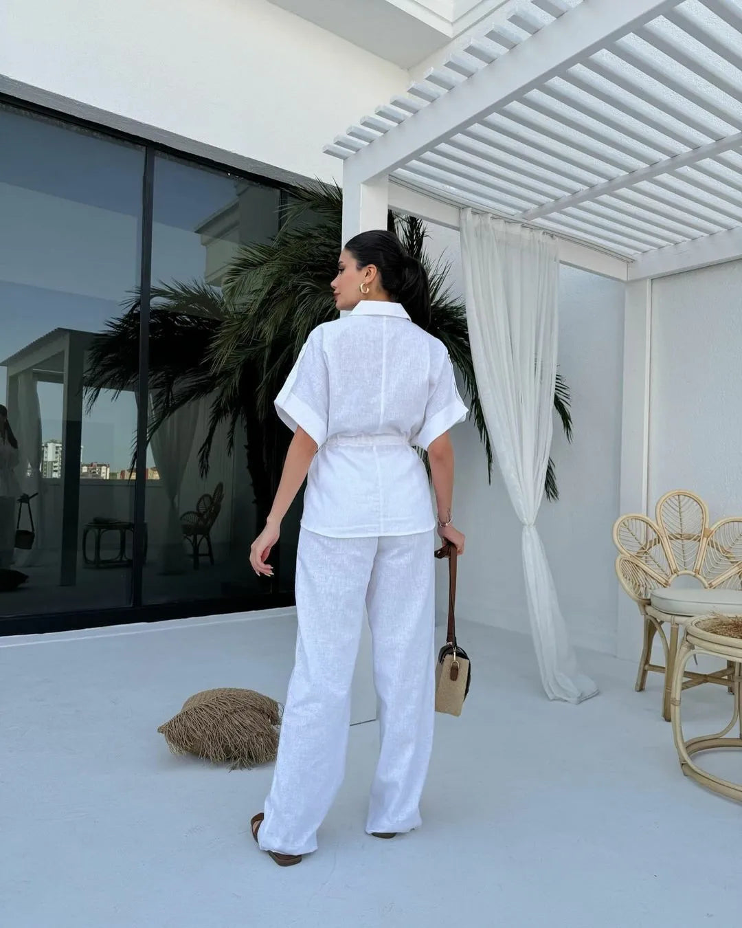 Ensemble deux pièces pour femmes, streetwear, décontracté, à la mode, pour les travailleuses, avec poche, collection été 2024