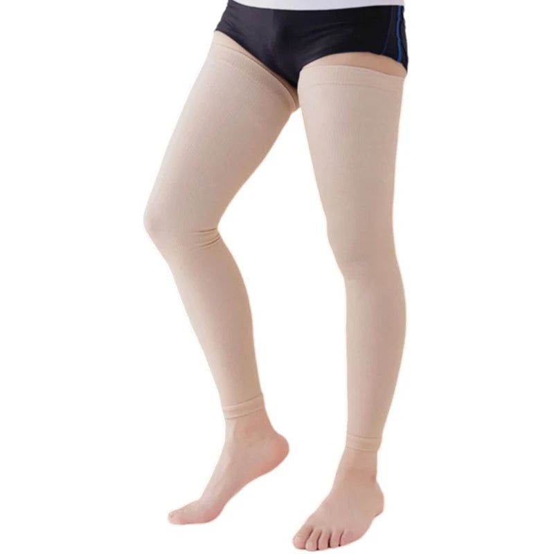 1 paire de bas de Compression médicaux à bout ouvert, hauteur des genoux, bas pour varices, attelle de Compression unisexe, façonnant, 18-21mm