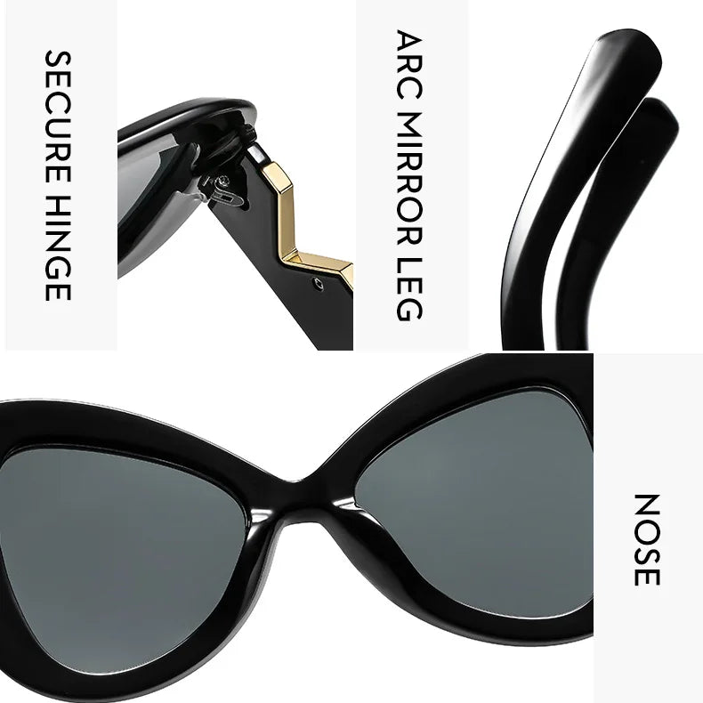 2025 nouvelle mode grand cadre oeil de chat papillon femmes lunettes de soleil de luxe concepteur hommes lunettes de soleil en plein air voyage lunettes femme UV400