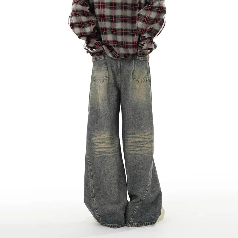 Jean Baggy décontracté pour hommes, pantalon Y2k, Streetwear, short en Denim, vêtements évasés, Cargo, nouveau