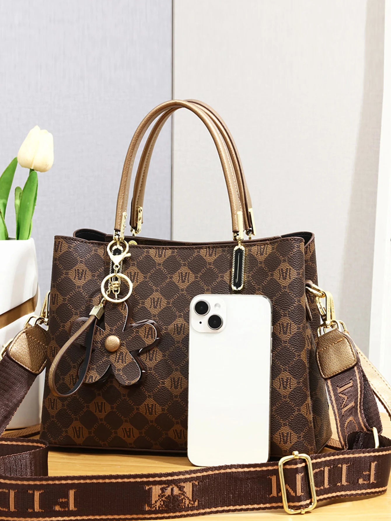 Sac à main imprimé vintage pour femme, sac à bandoulière simple, grande capacité, qualité avancée, élégant, mode 100