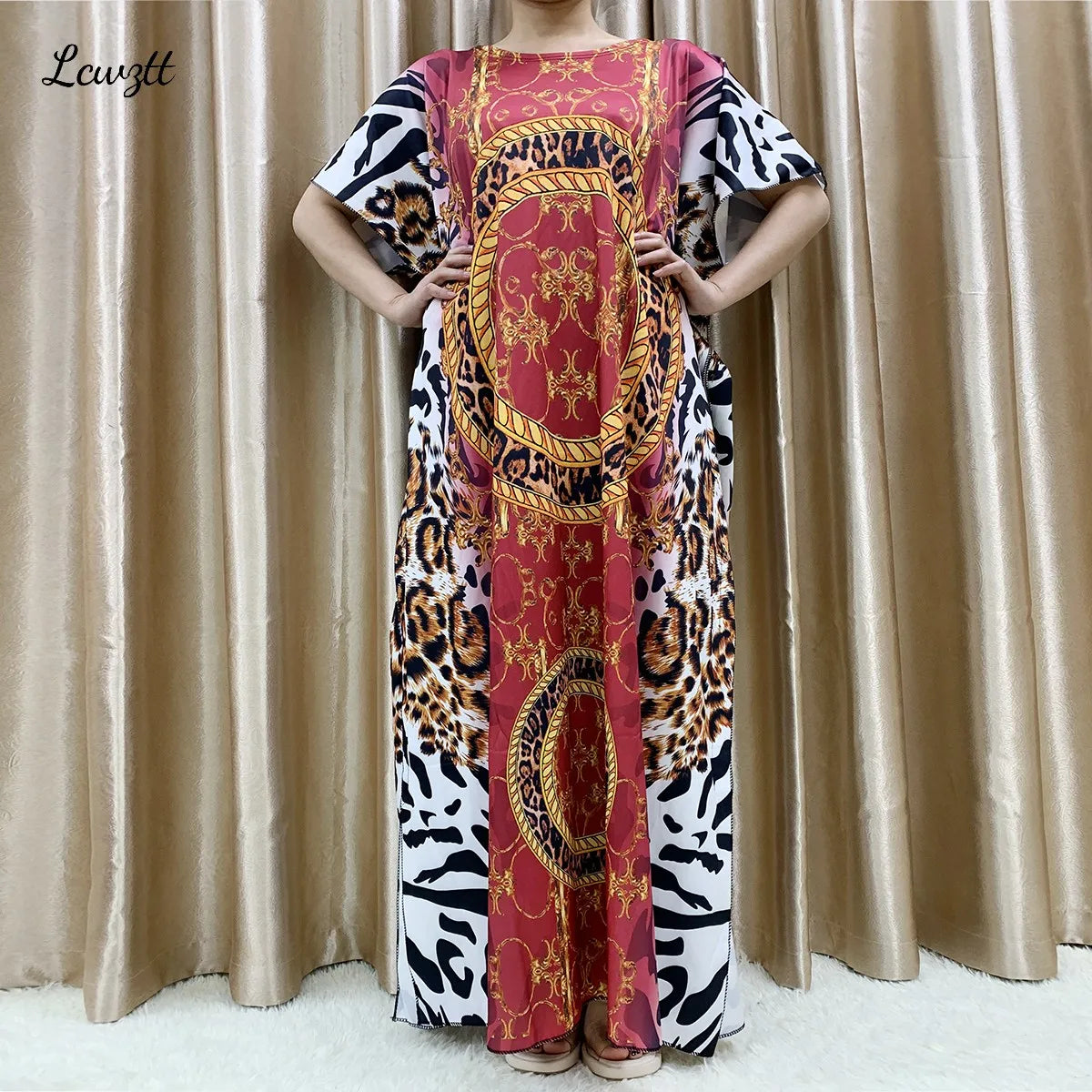 Mode nouveau Style fleur manches africain Dashiki imprimé fleuri taille ceinture coton Caftan dame été Maxi robes décontractées robes