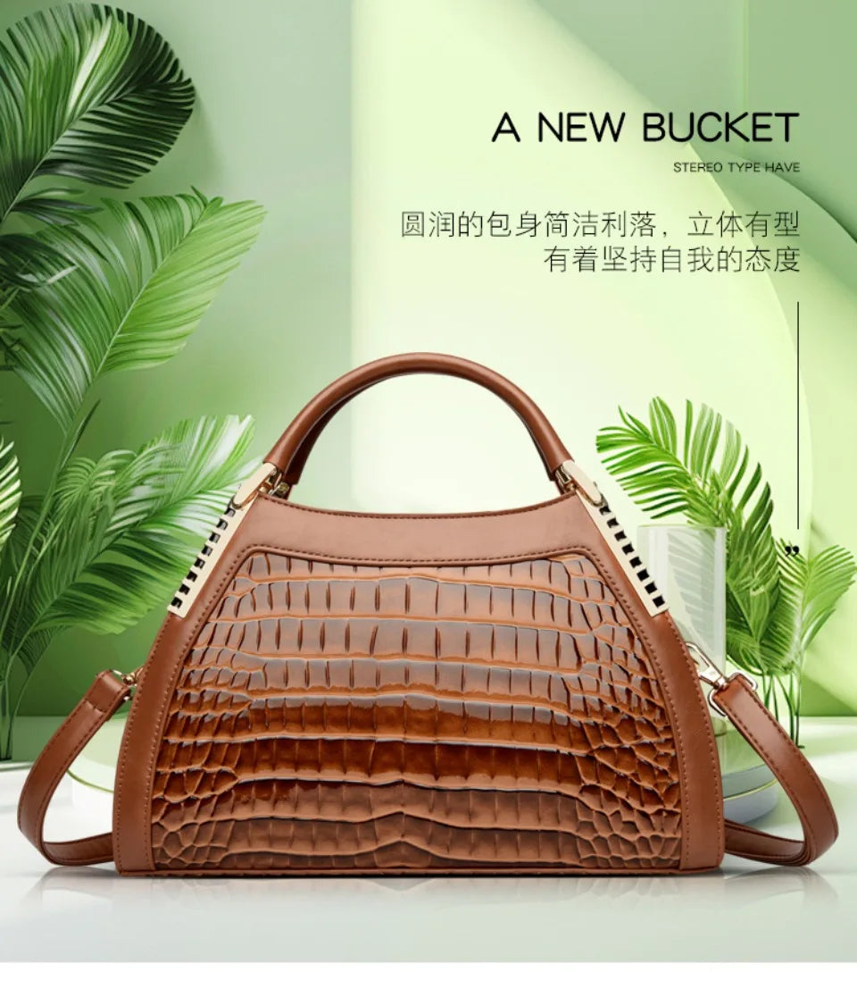 Alligator cuir verni épaule bandoulière sacs à main pour femmes marque de luxe sacs à main femmes sacs concepteur Hobos deux couches Sac