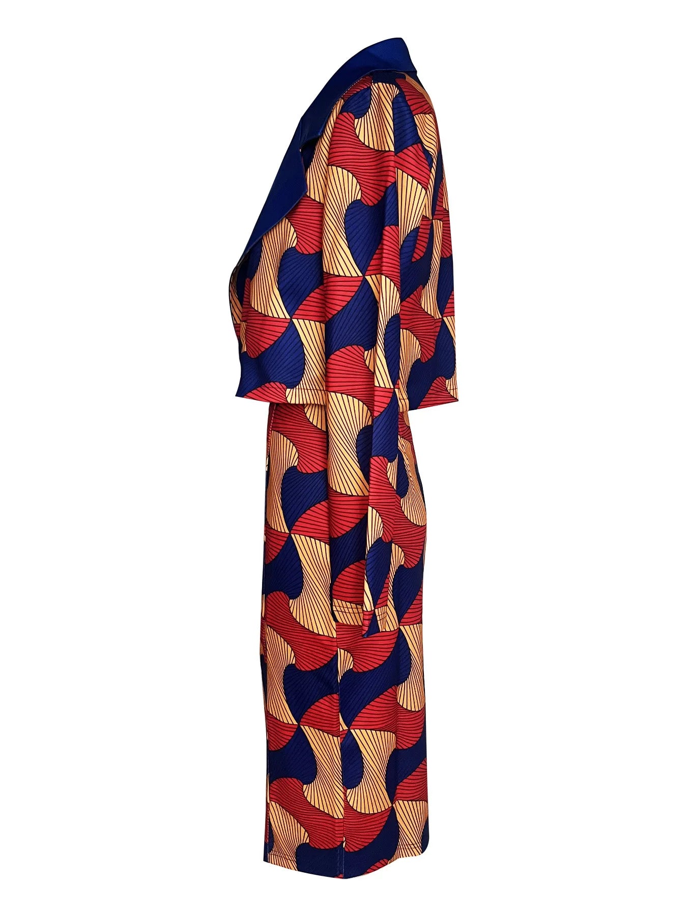 Costume deux pièces pour femmes Dashiki, manches longues, ensemble haut nombril exposé, jupe Midi imprimée, ensemble décontracté pour femmes