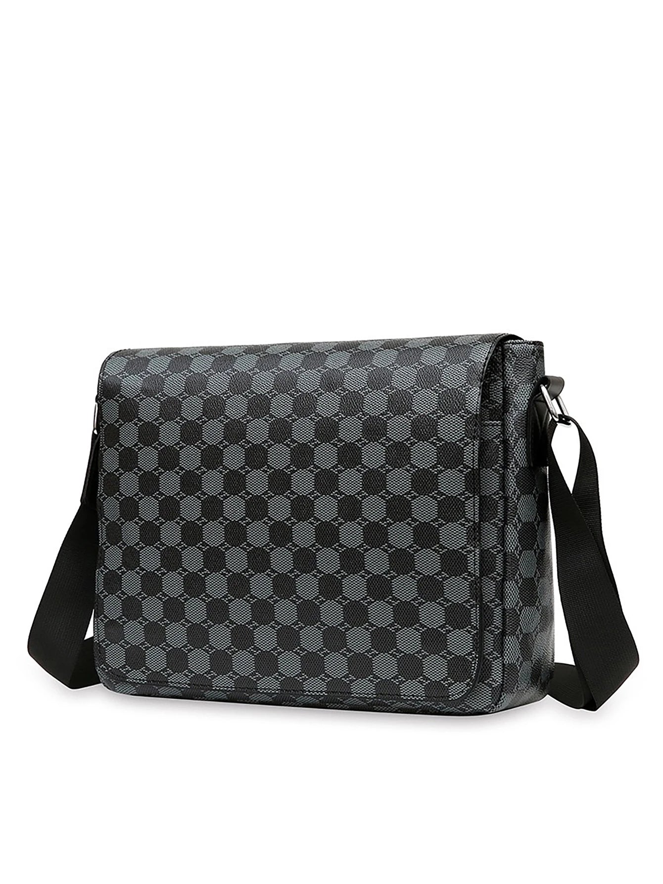 Sac à bandoulière à rabat pour hommes, mode décontractée, porte-documents d'affaires horizontal, sacs à dos à carreaux de grande capacité