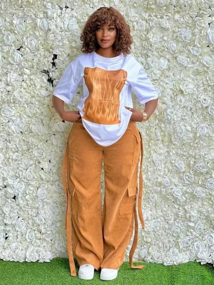 Ensemble Dashiki Africain pour Femme, Haut et Pantalon Assortis, Vêtements d'Été et d'Automne, Nouvelle Collection, 2 Pièces