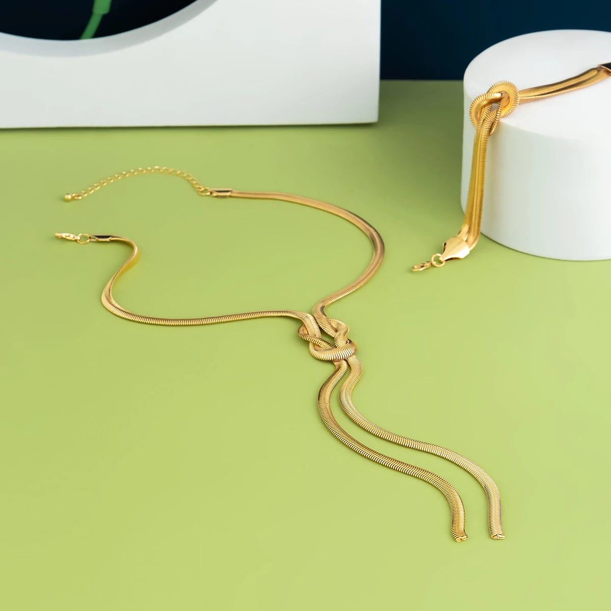 2 pièces/ensemble Sexy lisse longue serpent torsadé chaîne collier Bracelet pour femmes Vintage Goth gland tour de cou Y2K bijoux accessoires nouveau