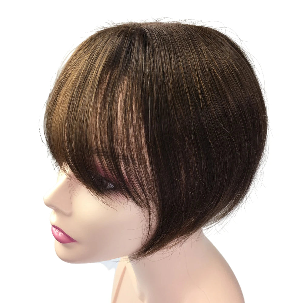 Cheveux humains Toppers pour femmes 10x11 cm dentelle PU Base toupet Topper vrais cheveux humains Clips dans les postiches couverture blanc chauve cheveux