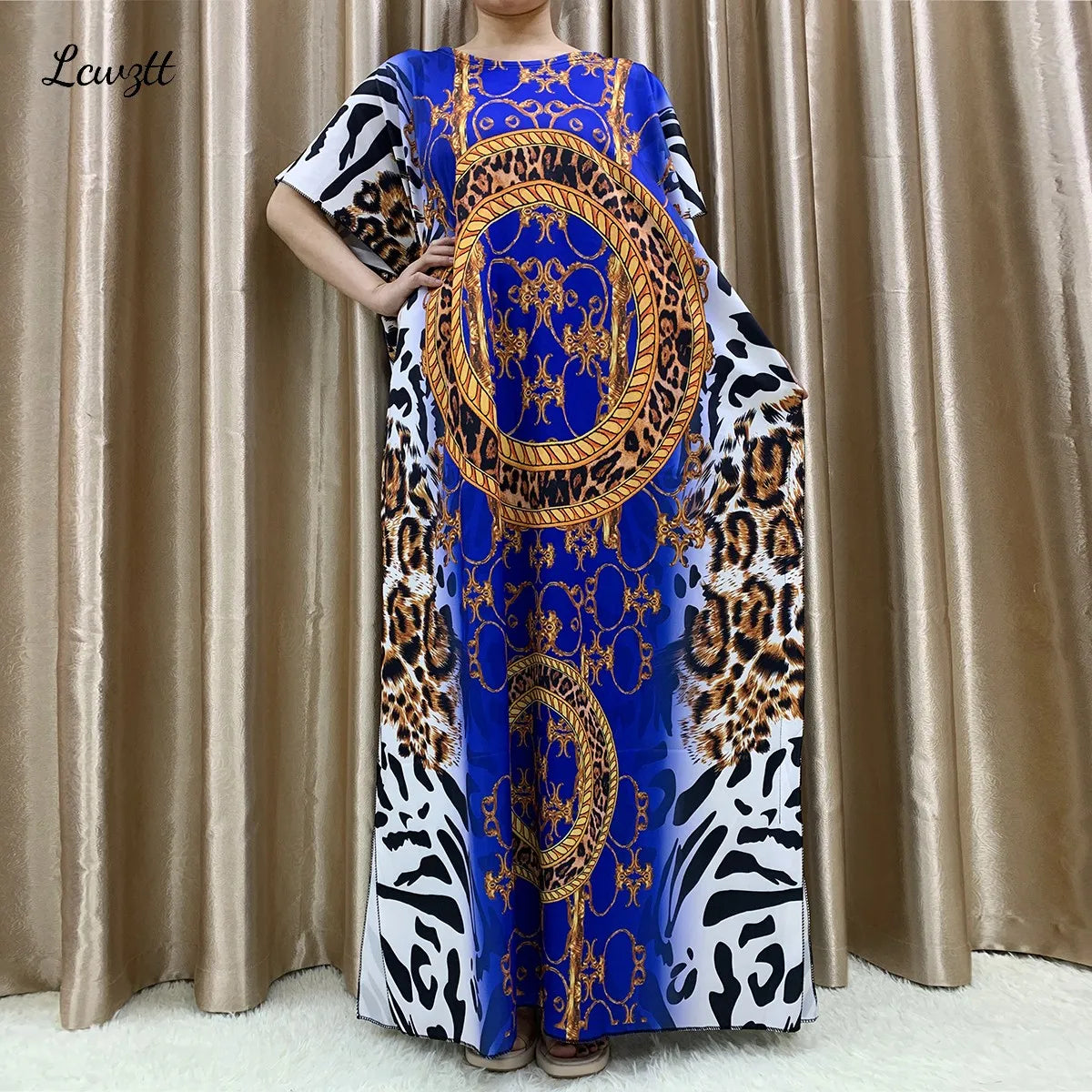Mode nouveau Style fleur manches africain Dashiki imprimé fleuri taille ceinture coton Caftan dame été Maxi robes décontractées robes