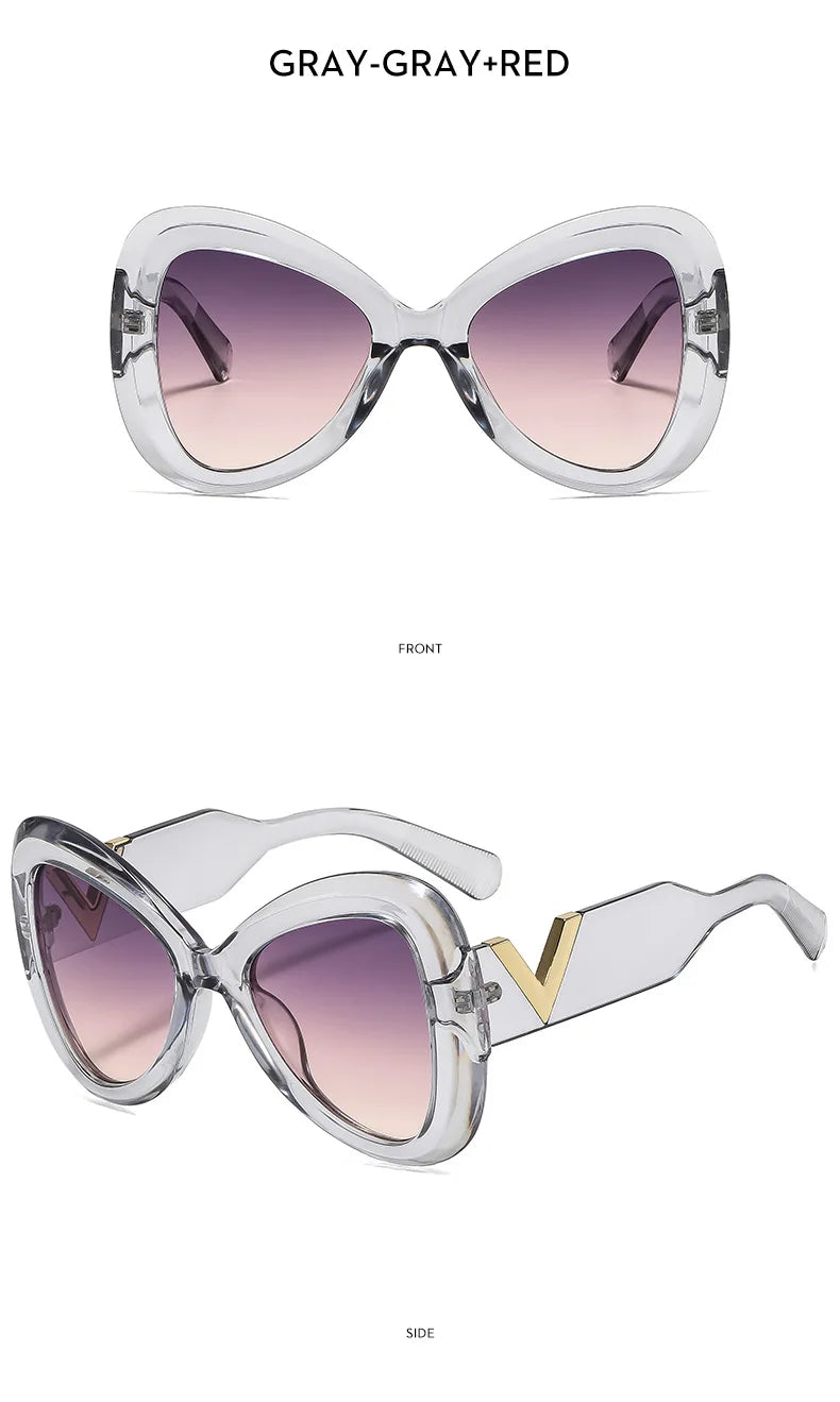 2025 nouvelle mode grand cadre oeil de chat papillon femmes lunettes de soleil de luxe concepteur hommes lunettes de soleil en plein air voyage lunettes femme UV400