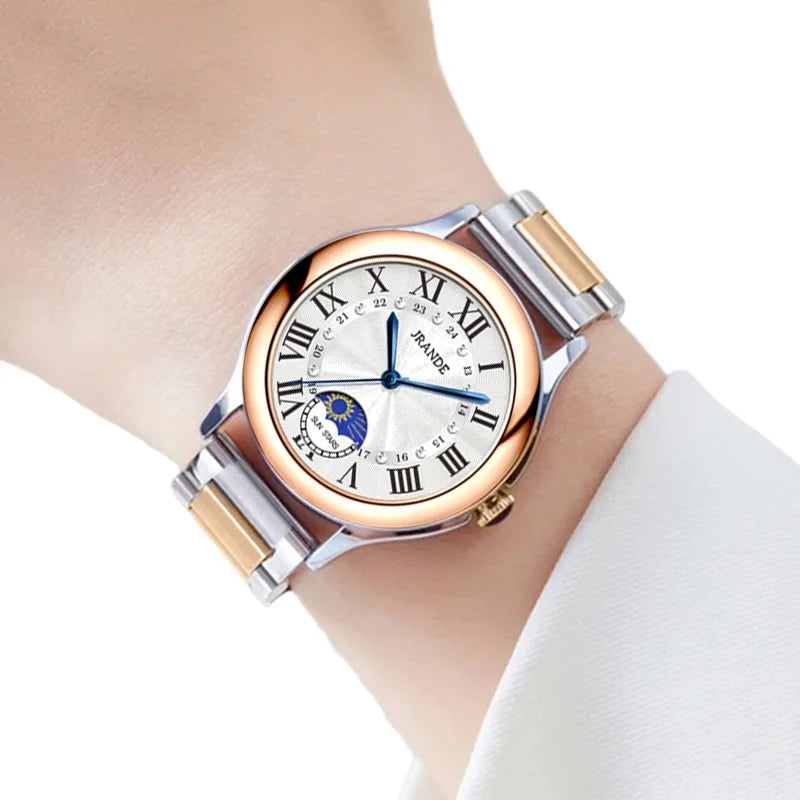 Montre femme élégante haut de gamme luxe Vintage montres pour femmes ronde dames horloge à main véritable CD ou boucle papillon