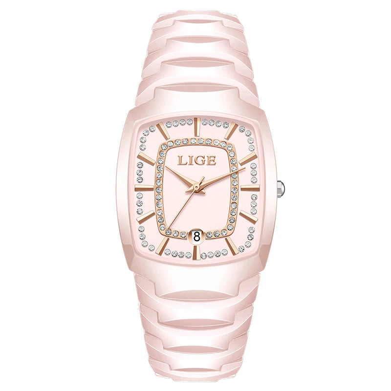 LIGE 2025 TOP montre pour femme élégante étanche mode dames horloge créative bracelet en céramique montre pour femmes cadeau Relogio Feminino