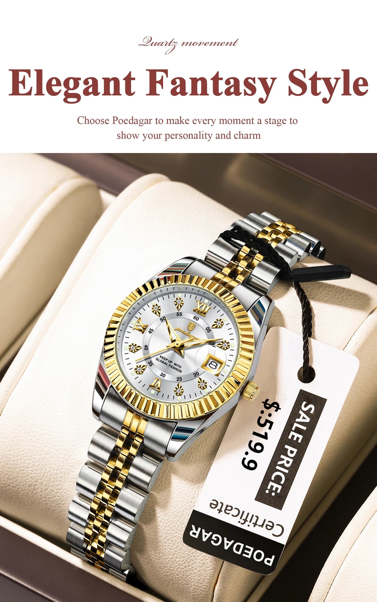 POEDAGAR montres de luxe pour femmes étanche lumineux Date dames montre-bracelet en acier inoxydable montre à Quartz élégante pour les femmes Reloj
