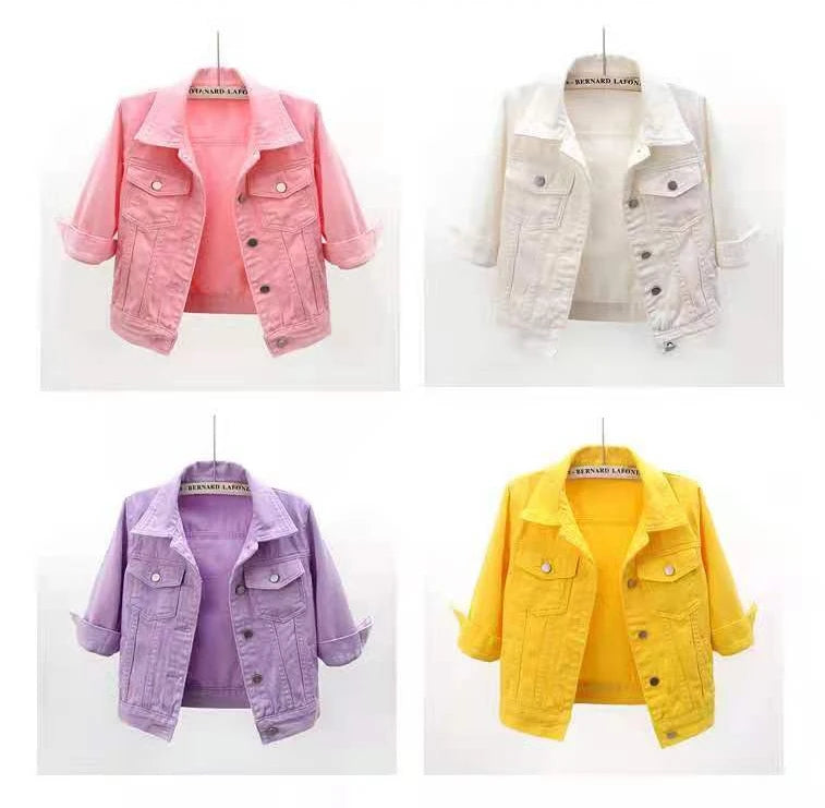 Femmes Denim veste printemps automne manteau court rose Jean vestes décontracté hauts violet jaune violet bleu hauts amples dame vêtements d'extérieur