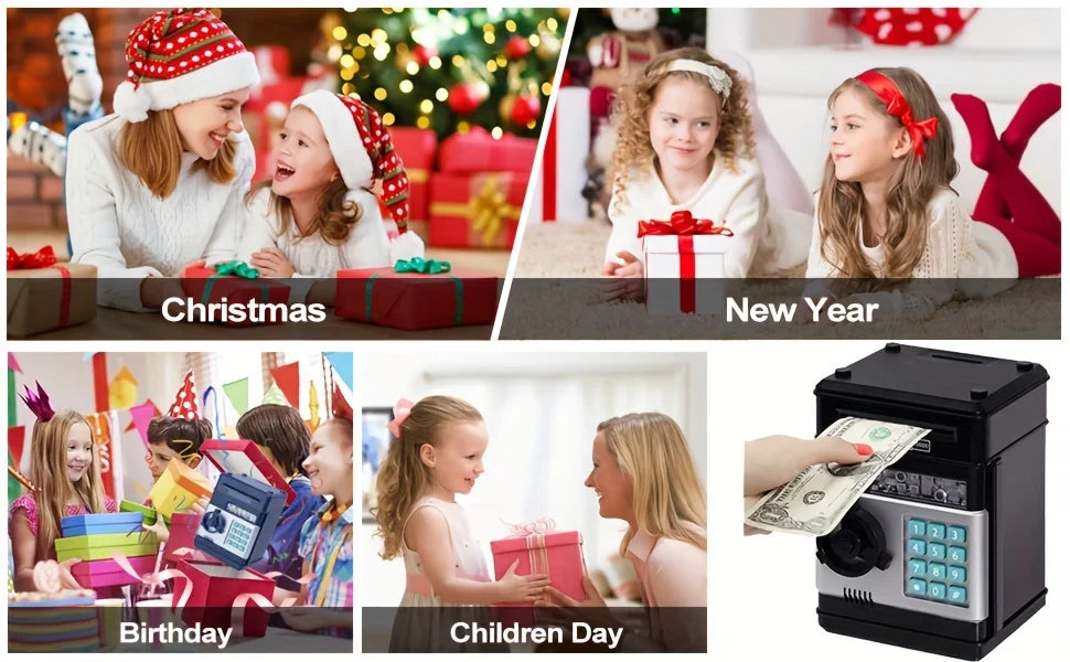 Tirelire créative automatique, Mini coffre-fort pour pièces de monnaie, économie d'argent, mot de passe, compteur de Code, serrure à clé, banque de monnaie, ATM, cadeau pour enfant