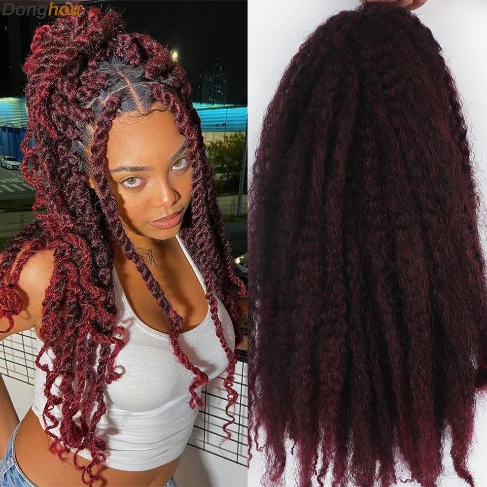 Marley Hair 18 pouces cheveux synthétiques tressés Marley Ombre noir brun blond gris 350 pour cheveux tressés Afro Kinky Marley Twist