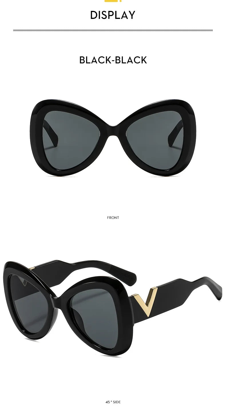 2025 nouvelle mode grand cadre oeil de chat papillon femmes lunettes de soleil de luxe concepteur hommes lunettes de soleil en plein air voyage lunettes femme UV400