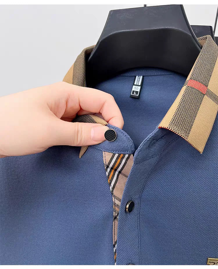 Marque de luxe logo polo à manches courtes hommes été nouveau haut de gamme en soie coton respirant Paul T-shirt mode décontracté vêtements pour hommes