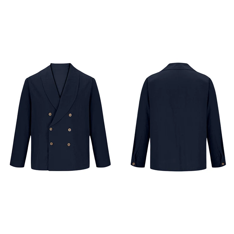 Chemises à col en V pour hommes, manches longues, double boutonnage, coupe couvertes, solide, document décontracté, mode confortable, automne