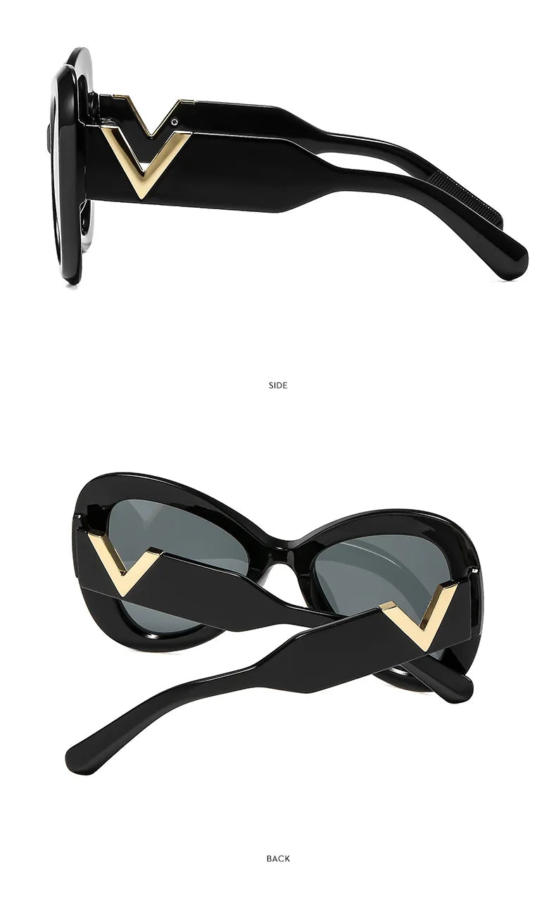 2025 nouvelle mode grand cadre oeil de chat papillon femmes lunettes de soleil de luxe concepteur hommes lunettes de soleil en plein air voyage lunettes femme UV400