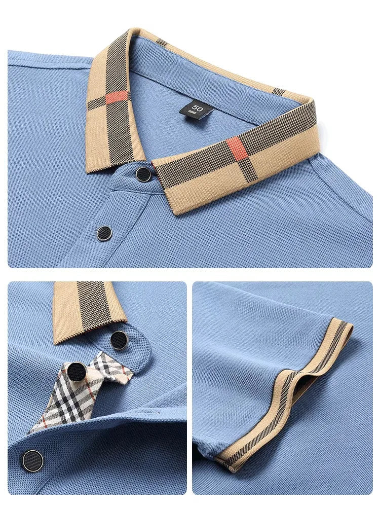 Marque de luxe logo polo à manches courtes hommes été nouveau haut de gamme en soie coton respirant Paul T-shirt mode décontracté vêtements pour hommes