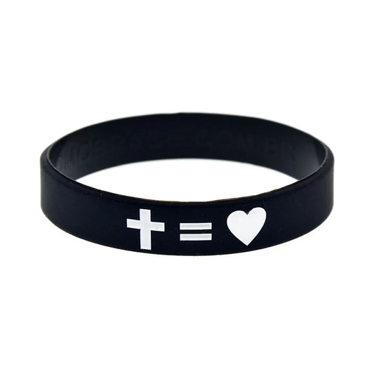 1 PC jésus croix juste et amour Bracelet en Silicone Style de mode femmes hommes Bracelet en caoutchouc bracelets chrétiens