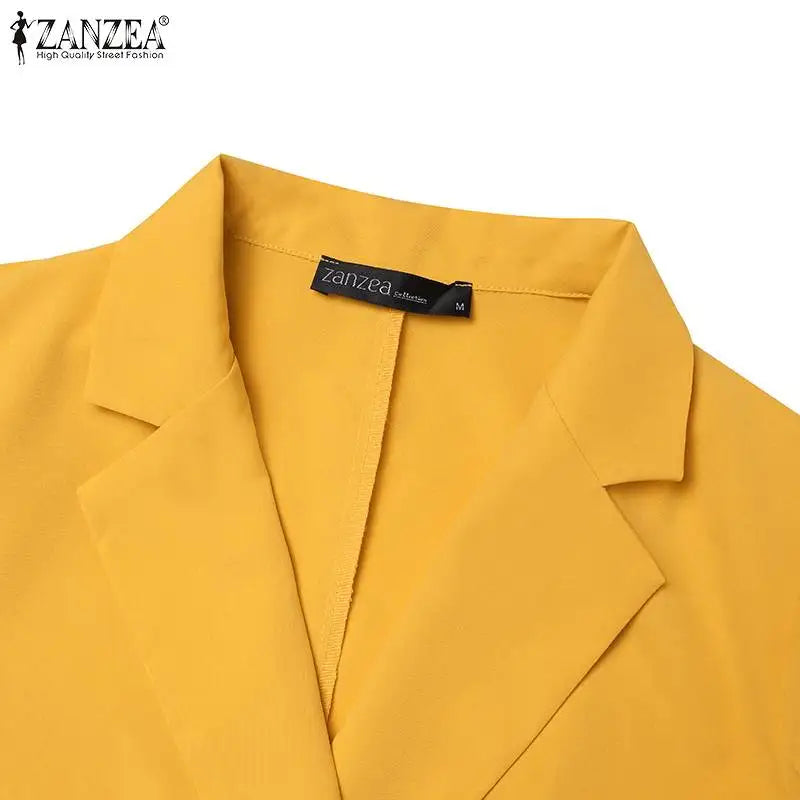 BS- Sublime femmes mode 2 pièces Blazer costumes cranté revers à manches longues Blazer pantalon ensembles élégant bureau dame solide 2 pièces tenues