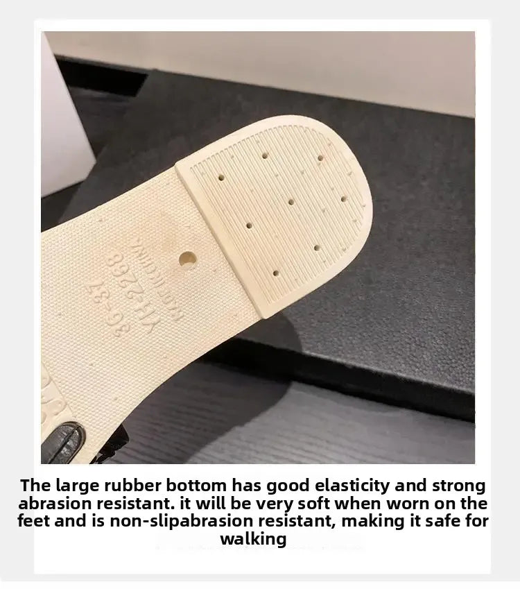 Pantoufles d'été à la mode pour femmes, pantoufles fond souple, antidérapantes, décorées en métal, Style de loisirs, matériau PVC