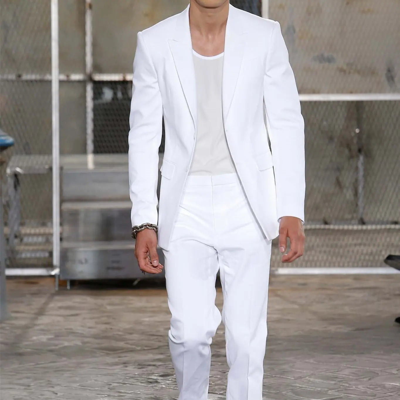Veste longue d'été, pantalon blanc, Tuxedos de marié, costumes de mariage pour hommes, blazer à revers, manteau 2 pièces, pantalon de bal, 2023