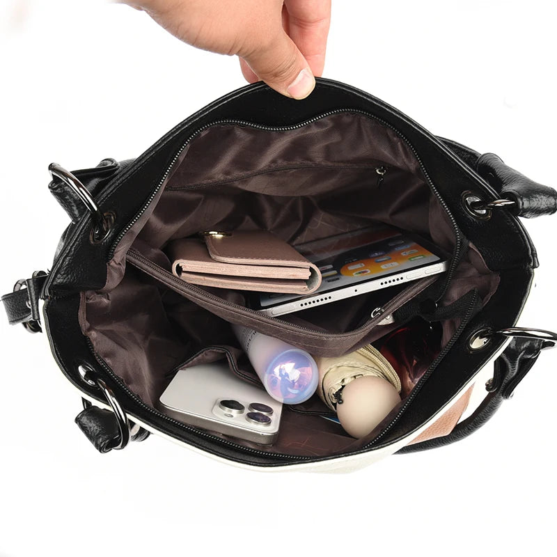 Trois couches de luxe fourre-tout décontracté femmes Sac de haute qualité en cuir Pu dames sacs à main pour femmes grand épaule sacs à bandoulière Sac nouveau