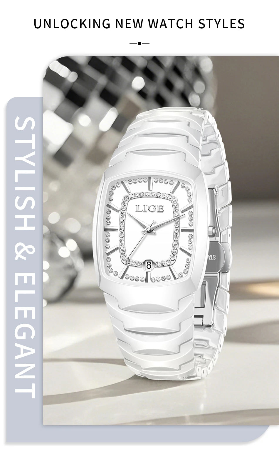 LIGE 2025 TOP montre pour femme élégante étanche mode dames horloge créative bracelet en céramique montre pour femmes cadeau Relogio Feminino