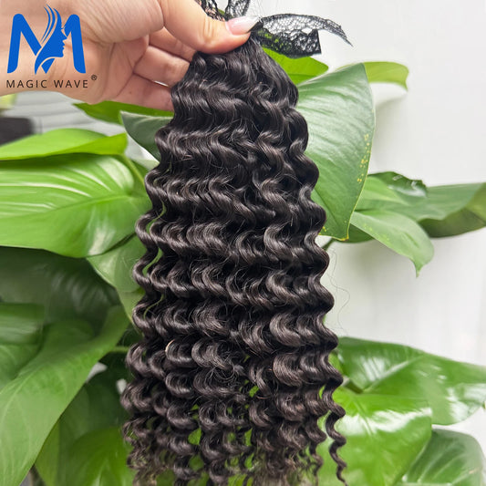 100 gramme/paquet pré-séparé Crochet cheveux humains vague profonde en vrac Invisible sans noeud Crochet Extensions de cheveux humains pour les femmes noires