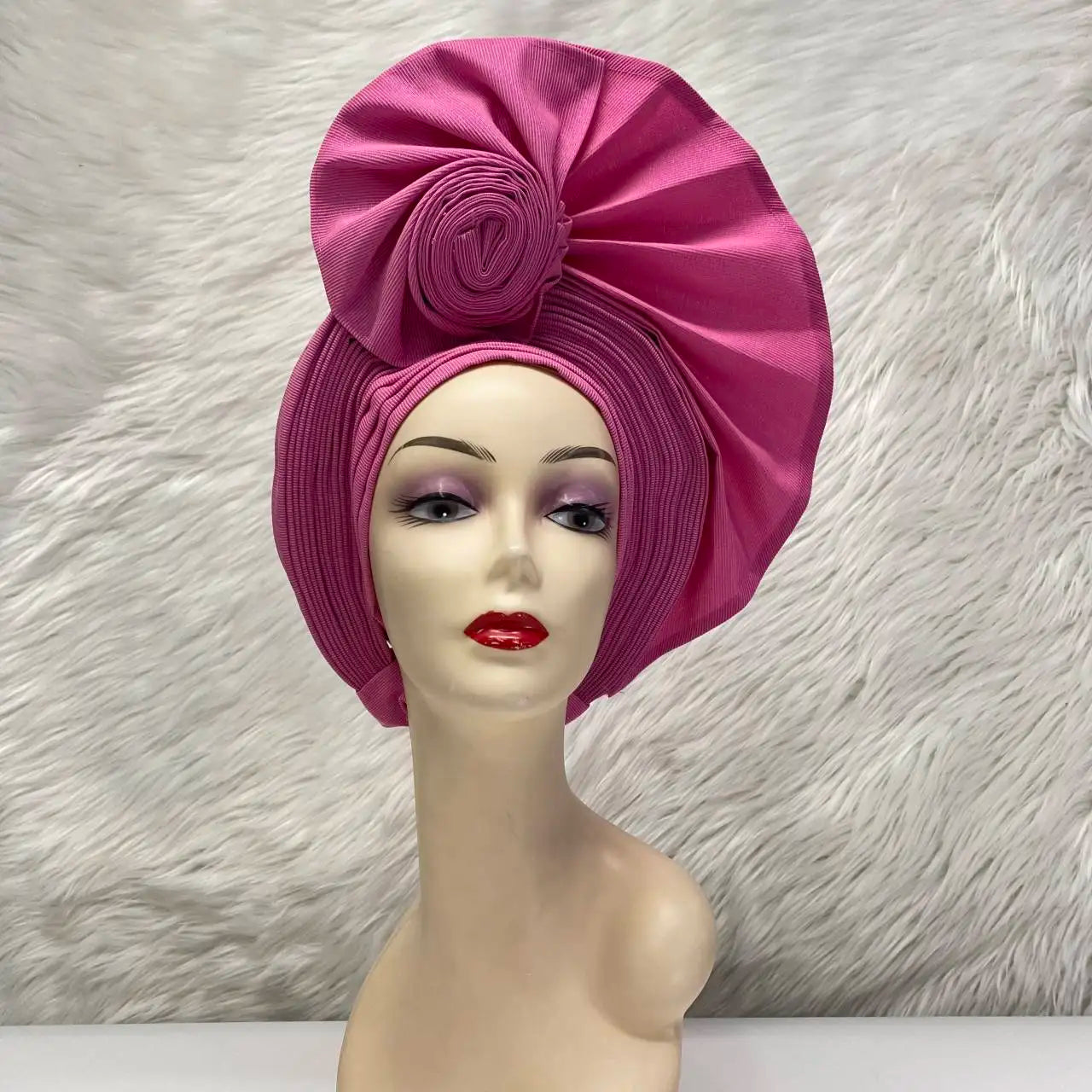 Turban de tête musulman pour femmes, Gele africain violet, casquettes déjà fabriquées, Auto Aso Oke, cravate de sauna Gele, chapeau rond pour dames, Z620-2 de fête