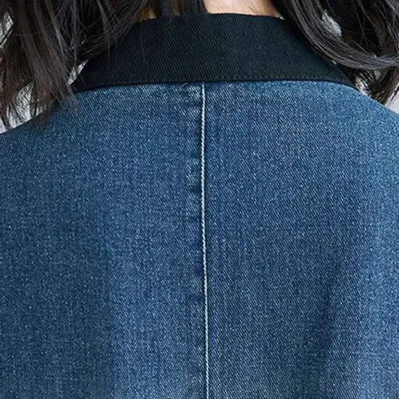 Combinaisons en Denim avec poches Patchwork pour femmes, nouveaux articles, col rond, simple boutonnage, pantalon élastique à manches courtes