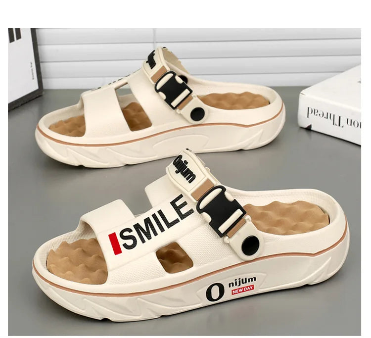 2025 nouveaux pantoufles de Massage pour hommes sandales d'extérieur intérieures plage confortables diapositives souples chaussures décontractées pour hommes femmes pantoufles de maison